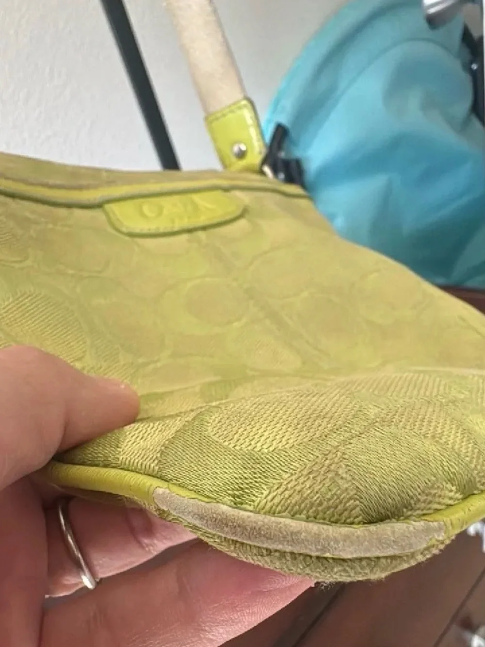 Coach Lime Green Signature Crossbody Bag